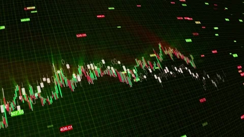 Stock Market Data Chart Rising Values stock market activity, featuring colorful Stock Footage 341890236