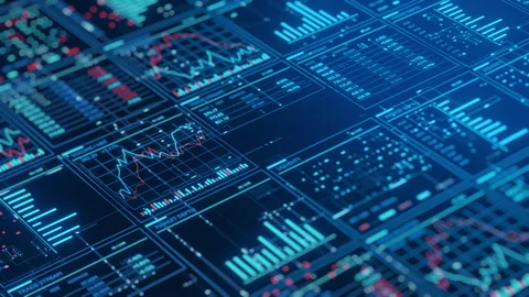 Stock Market Data Dashboard Interface With Charts Stock-Footage 346032199