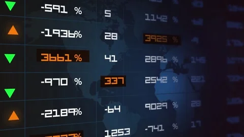 Stock market data on display, Digital Table of Stock Market Values 3d render. 스톡 동영상 246365395