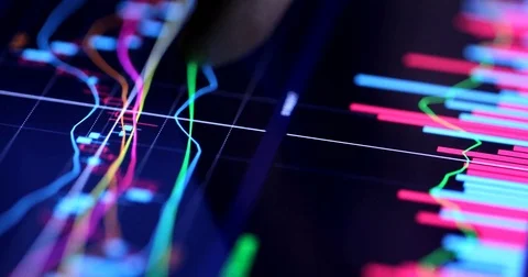 Stock market data graph on screen Stock Footage 79602049