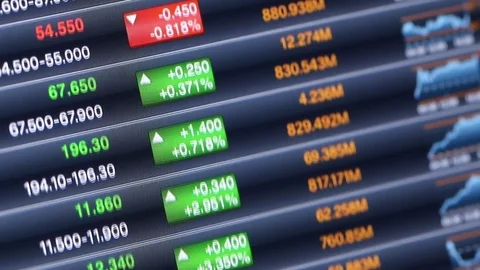 Stock Market Data On Led Display 库存影片 75982310