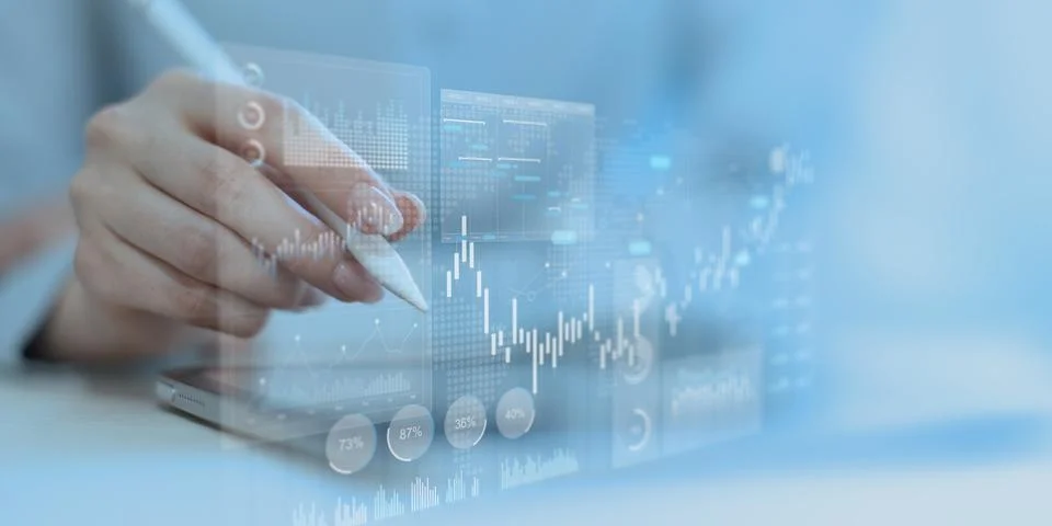 Stock Market Data Visualization and Financial Trading Analytics Dashboard on  Stock Photos