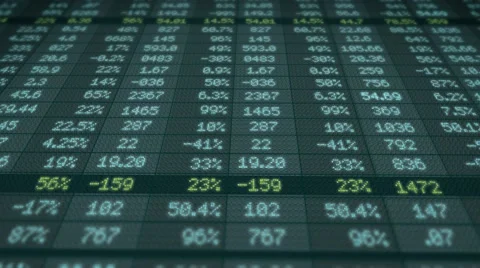 Stock Market - Financial Numbers - Digital Led - Screen - blue - Below Stock Footage