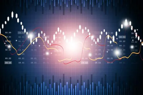 Stock market graph analysis Stock Illustration