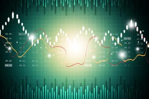 Stock market graph analysis Illustrazione stock