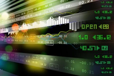 Stock market graph analysis Stock Illustration