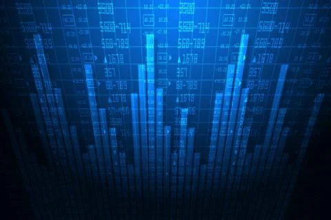 Stock market graph analysis Stock Illustration