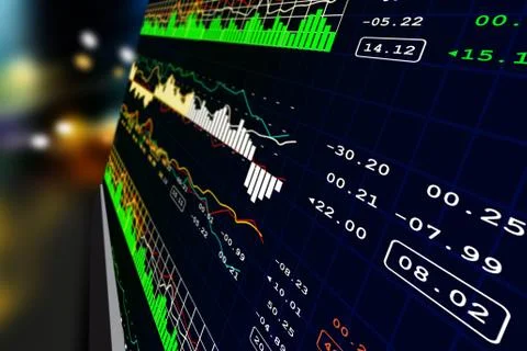 Stock market graph analysis Stock Illustration