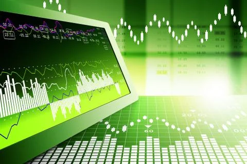 Stock market graph analysis Stock Illustration