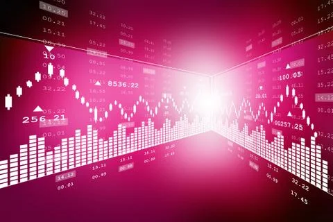 Stock market graph analysis Ilustración de archivo