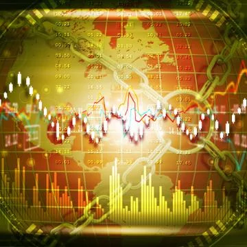 Stock market graph analysis 스톡 일러스트