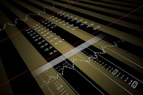 Stock market graph analysis Stock Illustration