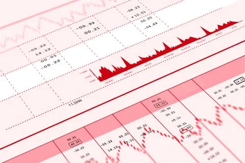 Stock market graph analysis Stock Illustration
