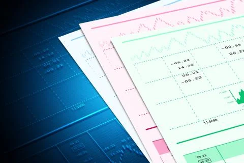 Stock market graph analysis Stock Illustration