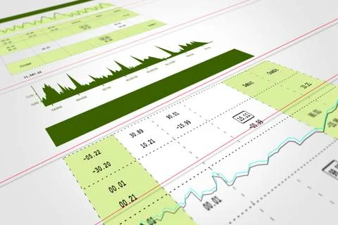 Stock market graph analysis Illustrazione stock