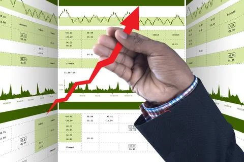 Stock market graph analysis 스톡 일러스트