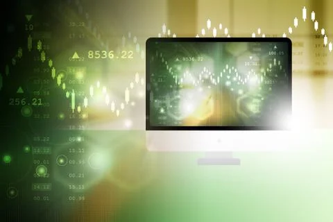 Stock market graph analysis Stock Illustration