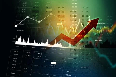 Stock market graph analysis 스톡 일러스트