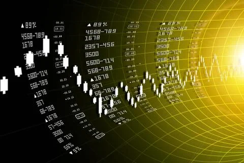 Stock market graph analysis Stock Illustration