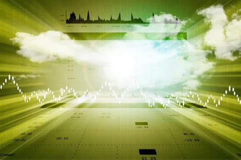 Stock market graph analysis Stock Illustration
