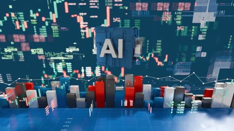 Stock market graph and chart A.I. sector for investment background Stock Footage 302695927