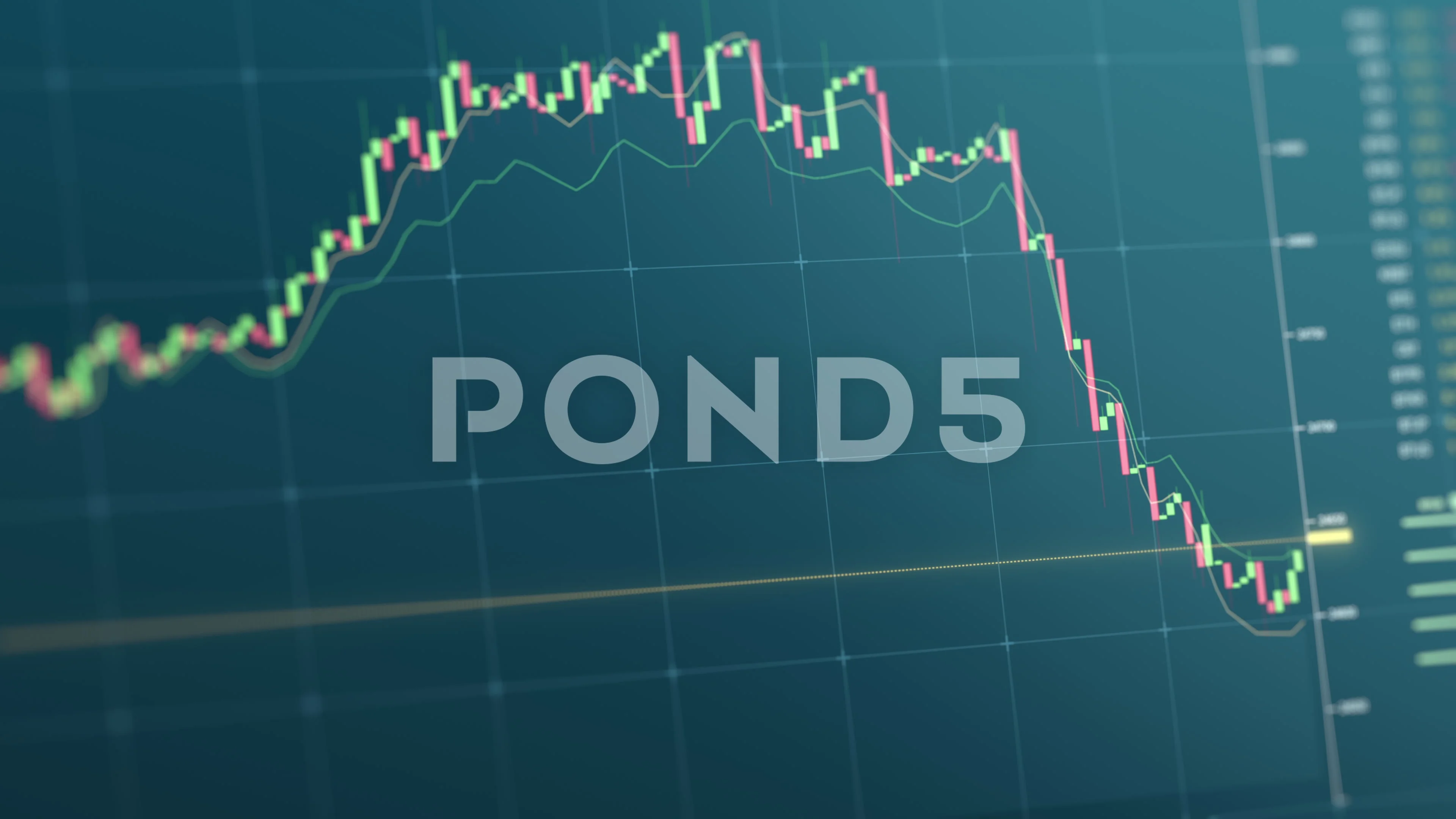 Stock market graph animation. Crypto currency changing