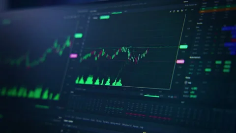 Stock market graph chart with animated candlestick Video stock 242947870