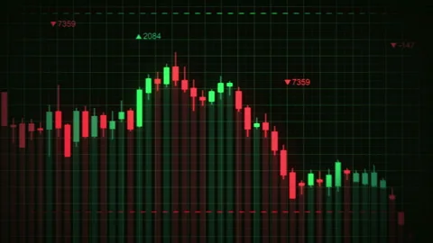 Stock market graph chart with candlestick animation. Economics and finance 動画素材 119912067