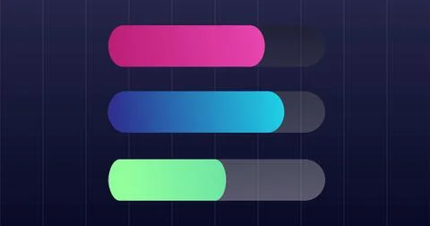Stock market graphs animated loopable bg. Progress bar graphs animated hori.. Illustrazione stock