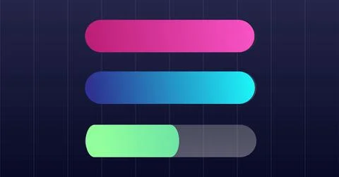 Stock market graphs animated loopable bg. Progress bar graphs animated hori.. Illustrazione stock