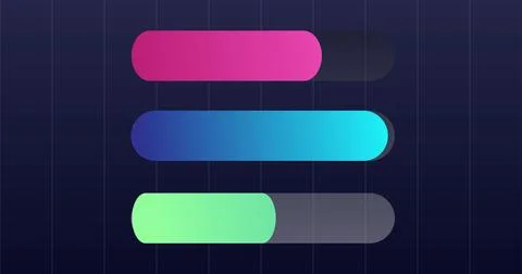 Stock market graphs animated loopable bg. Progress bar graphs animated hori.. Illustrazione stock