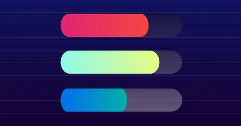 Stock market graphs animated loopable bg. Progress bar graphs animated hori.. Illustrazione stock