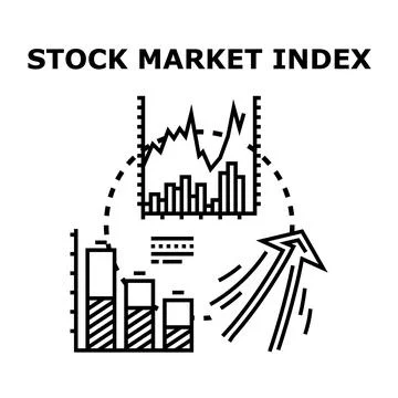 Stock market index data analyzing financial growth Stock Illustration