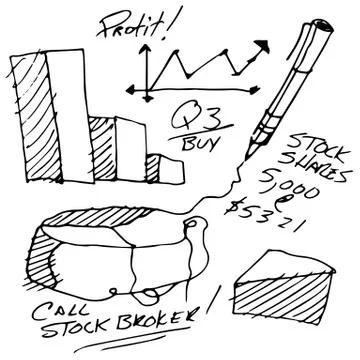 Stock market notes Stock Illustration
