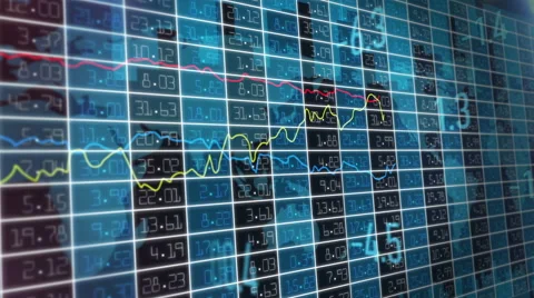 Stock market with numerical indicators Stock Footage 40236487