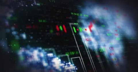 Stock market or big data analytics, algorithm or finance hacking system for Vídeo Stock 207337785