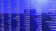Stock Market Pannel, Tilt, Static Quotes, Shine Stock Footage