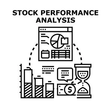 Stock market performance analysis evaluating financial data Stockillustratie