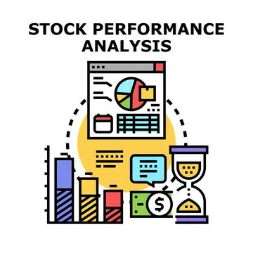 Stock market performance analysis evaluating financial data 库存插图