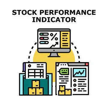 Stock market performance indicator and business analysis Stock Illustration
