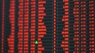 Stock Market Price Board In Economic Crisis. Stock Footage