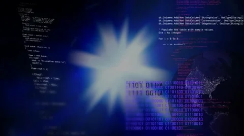 Stock market. Programming. Binary data code. HD Stock Footage 7749355