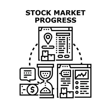 Stock market progress vector icon concept Stock Illustration
