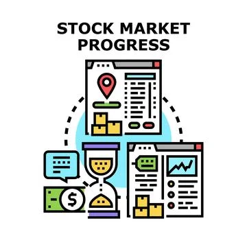 Stock market progress vector icon concept Stock Illustration