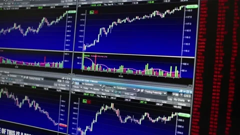Stock Market Screen With Graphics Stock Footage 208906485
