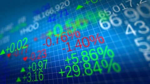 Stock market. shallow depth of fields. Illustrazione stock