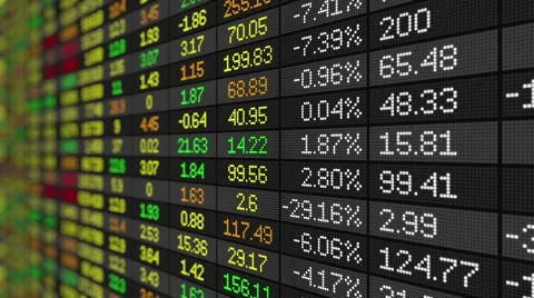 Stock Market Ticker Moving Up with Animated Numbers Loop Stock Footage
