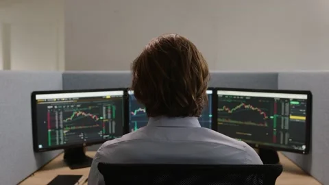 Stock Market Trader Video stock 196214072