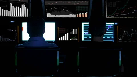  Stock Market Traders Working Stock Footage 210542839
