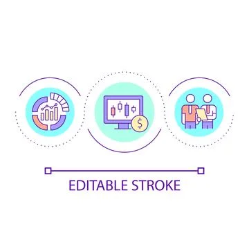 Stock market trading analytics loop concept icon Illustrazione stock